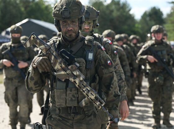 Soldiers of the 3rd Podkarpacka Territorial Defense Brigade during the Iron Defender-25 drill in Poland.