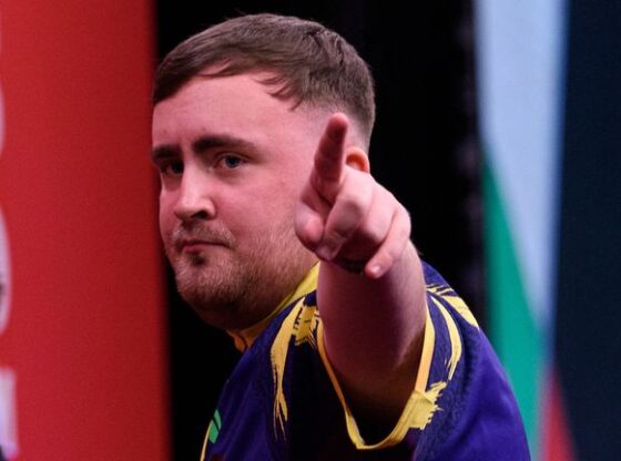 Luke Littler scraped through his first round match with Simon Whitlock at the World Series of Darts (pic: PDC)