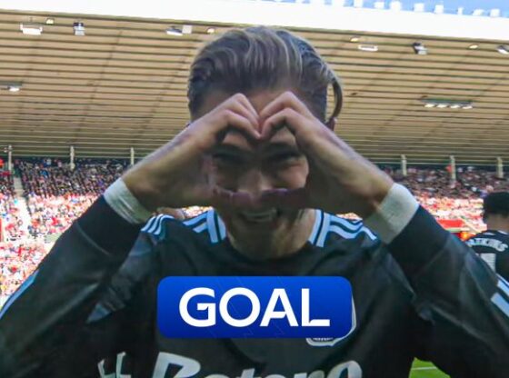 Aston Villa's Matty Cash opens the scoring against Sunderland.