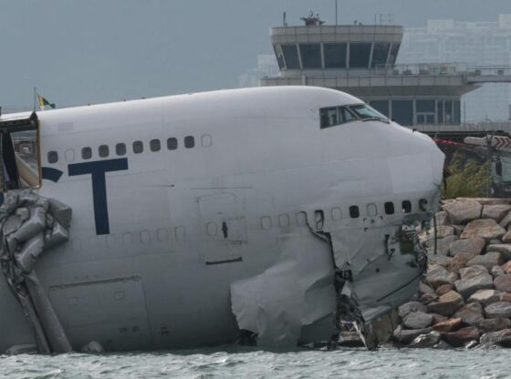 Another image of how the plane looked after the accident.