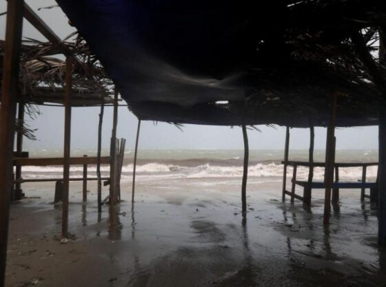 Hellshire Beach, Jamaica, shortly before Melissa makes landfall.