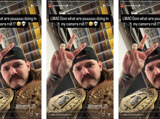 Mysterio left a selfie in a backstage interviewer's phone. [Image credit: Jackie Redmond on Instagram]