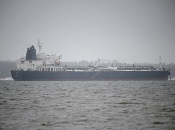 Oil tanker Eagle S anchored near the Kilpilahti port.