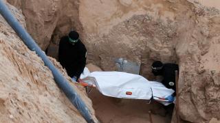 Search for hostage remains by Hamas in Khan Younis.