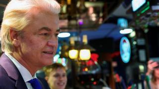 The leader of the Party for Freedom (PVV), Geert Wilders, on October 25 at an electoral event.