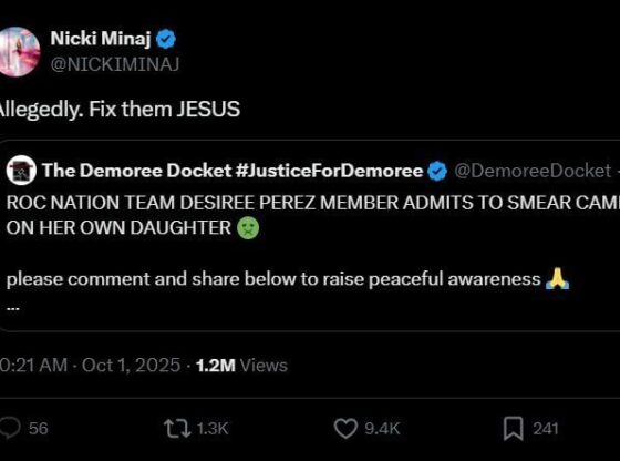 Nicki's tweet on the case (Image via X/@NICKIMINAJ)