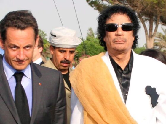 Sarkozy and Gaddafi, in an archive image.