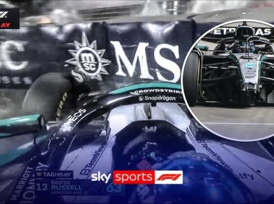 George Russell was left confused after he took a big hit into the wall during second practice and bringing out the red flag.