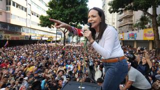 The opponent of the Venezuelan socialist dictatorship María Corina Machado.