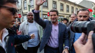 The leader of the far-right Chega party, André Ventura, at an event in 2024.