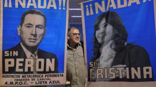Peronists commemorate Loyalty Day and show support for former president Cristina Fernández de Kirchner, in Buenos Aires.