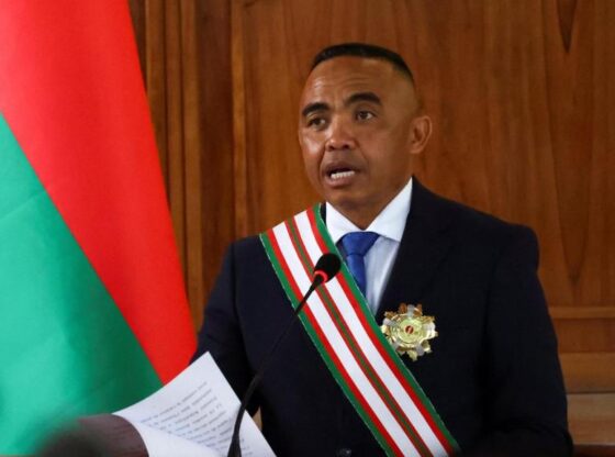 Colonel Michael Randrianirina during the inauguration ceremony as president of Madagascar.