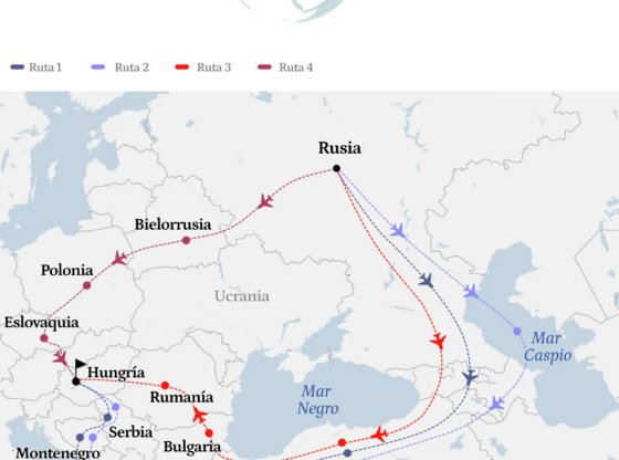 The routes that Putin can follow to land in Budapest