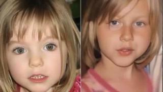 On the right, Madeleine McCann, the English girl who disappeared in 2007, and on the left, Julia, who is 21 years old today.