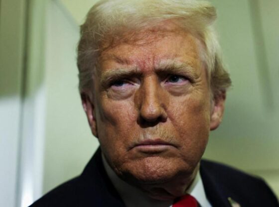 Donald Trump, this Tuesday aboard Air Force One.