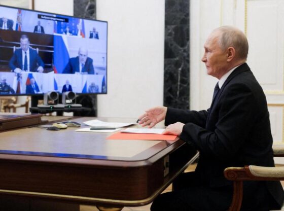 Vladimir Putin in the Kremlin last week during a meeting of the Russian Security Council.