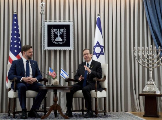 Israeli President Isaac Herzog meeting in Jerusalem with US Vice President JD VAnce.