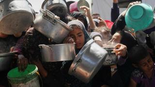 The 'hunger queues' in Gaza.