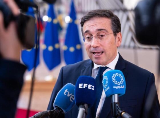 The Minister of Foreign Affairs, José Manuel Albares, during the meeting this Thursday in Brussels