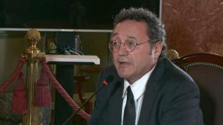 The attorney general, Álvaro García Ortiz, during his statement.
