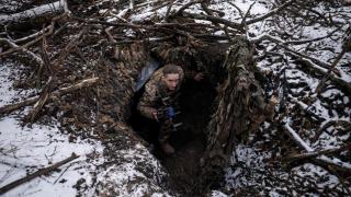 A Ukrainian soldier on the Donetsk front.