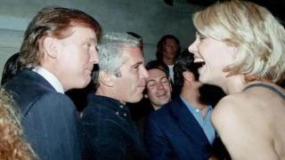Trump and Epstein with a woman.