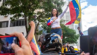 The leader of the Venezuelan opposition, María Corina Machado, at an event held on January 9.