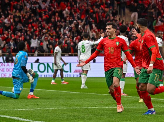 Brahim celebrates the goal he scored in the opening match.