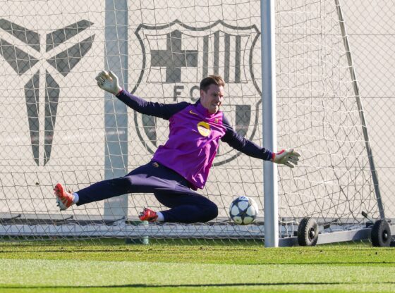 Ter-Stegen, on December 8, during training.