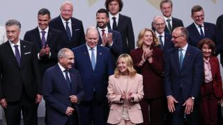 The family photo from the summit of the European Political Community in Copenhagen