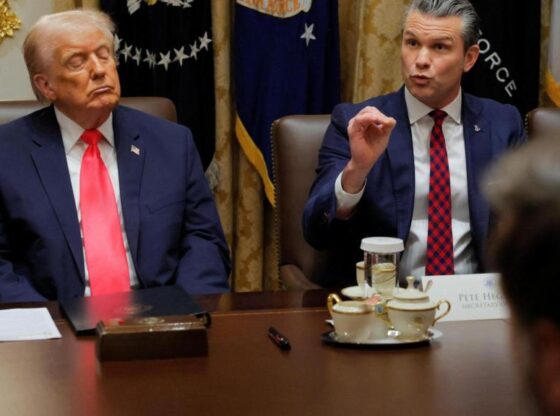 Donald Trump during the White House Cabinet meeting.